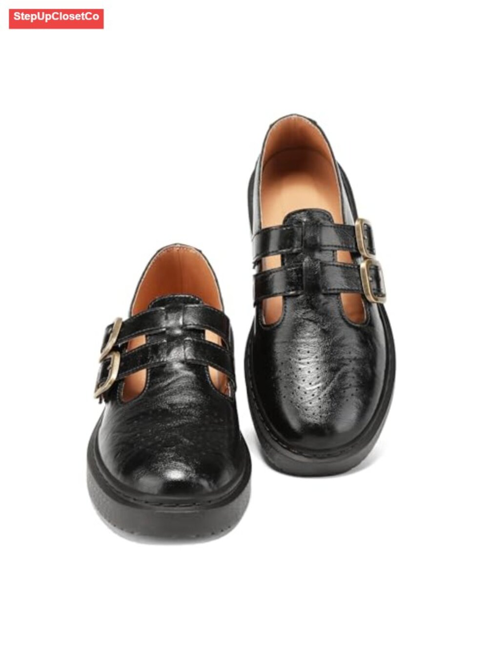 Women's Classic Comfort Mary Jane Flats - Breathable Vegan Leather, Adjustable